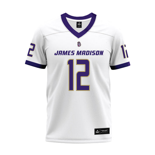 JMU - NCAA Football : Lathan Croley - White Premium Football Jersey-0