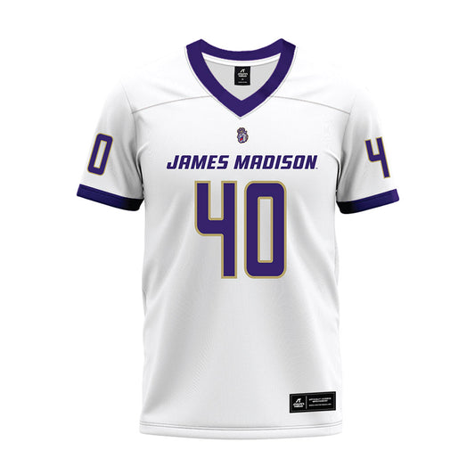 JMU - NCAA Football : Josiah Perry - White Premium Football Jersey-0