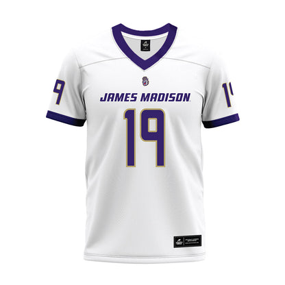 JMU - NCAA Football : Micah Matthews - White Premium Football Jersey-0