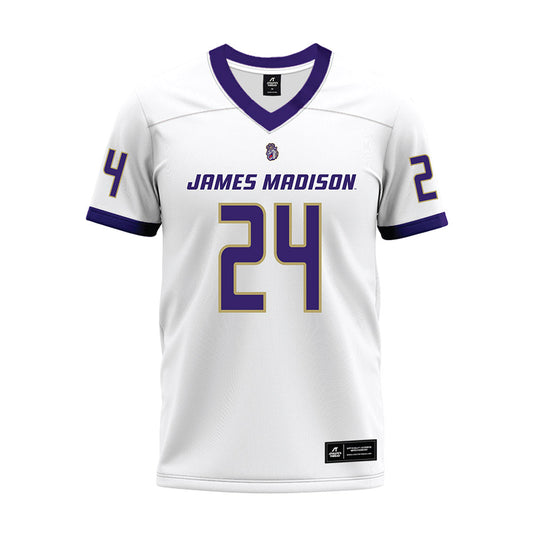 JMU - NCAA Football : Jayon Harvey - White Premium Football Jersey-0
