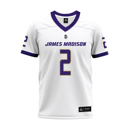 JMU - NCAA Football : Nakian Jackson - White Premium Football Jersey-0
