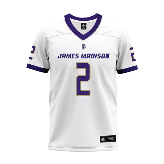 JMU - NCAA Football : Nakian Jackson - White Premium Football Jersey-0