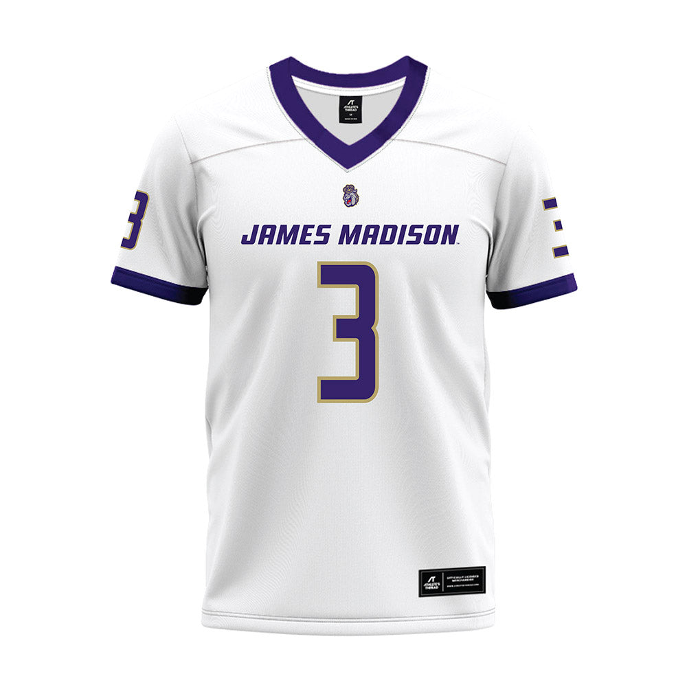 JMU - NCAA Football : Corey Scott - White Premium Football Jersey-0