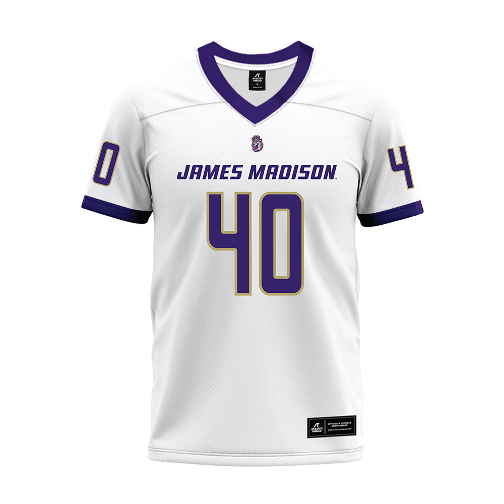 JMU - NCAA Football : Zion Hudson - White Premium Football Jersey-0