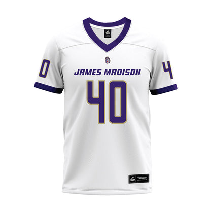 JMU - NCAA Football : Zion Hudson - White Premium Football Jersey-0