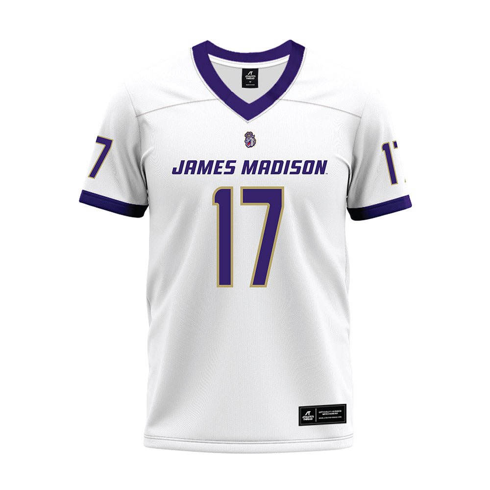 JMU - NCAA Football : Danny Royster - White Premium Football Jersey-0