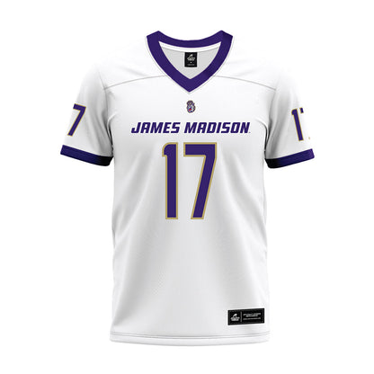 JMU - NCAA Football : Danny Royster - White Premium Football Jersey-0