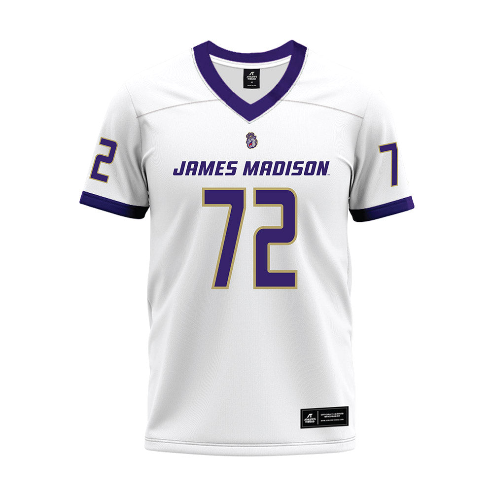 JMU - NCAA Football : Kaedin Massey - White Premium Football Jersey-0
