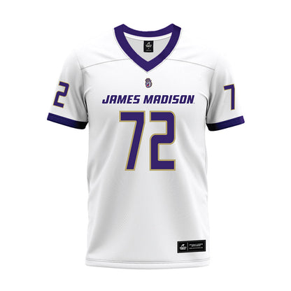 JMU - NCAA Football : Kaedin Massey - White Premium Football Jersey-0