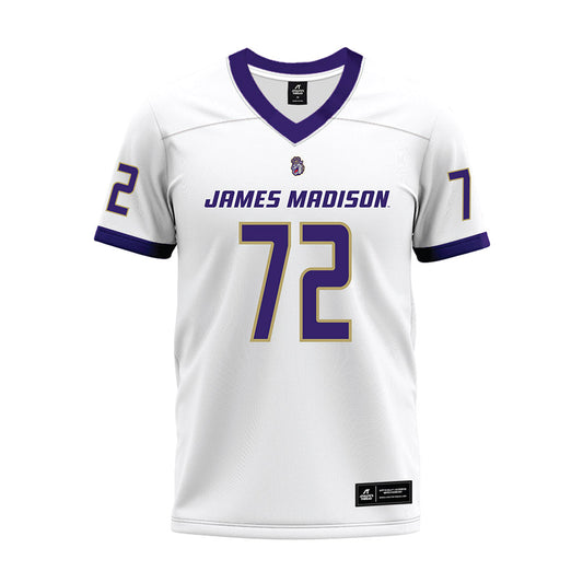 JMU - NCAA Football : Kaedin Massey - White Premium Football Jersey-0