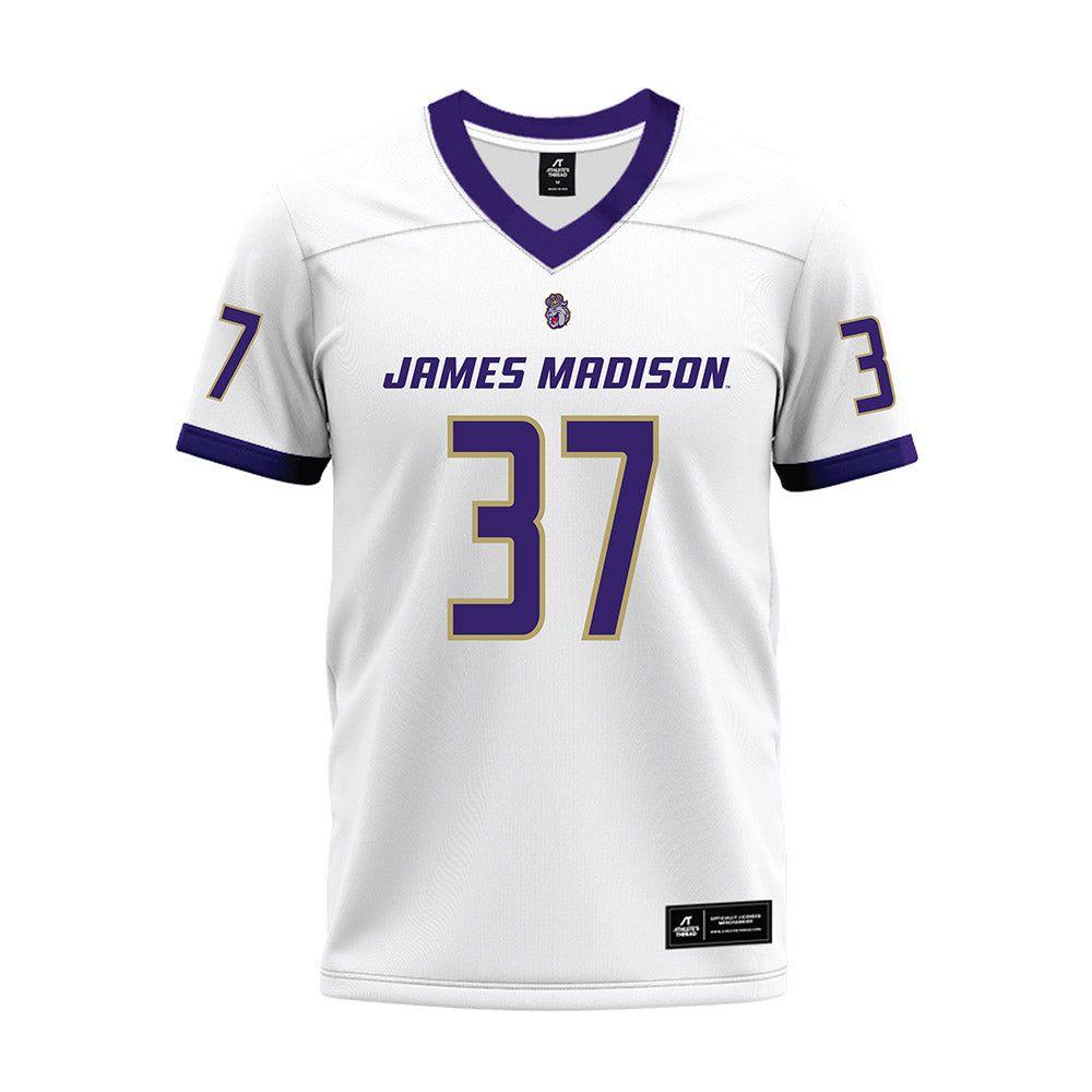 JMU - NCAA Football : Hayden Ross - White Premium Football Jersey-0