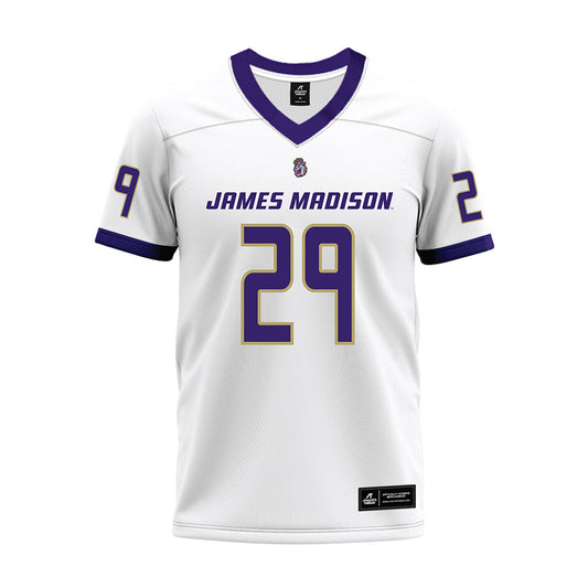 JMU - NCAA Football : KJ Wright - White Premium Football Jersey-0