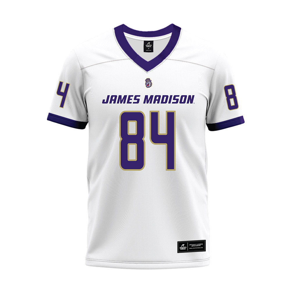 JMU - NCAA Football : Andrew Bennett - White Premium Football Jersey-0