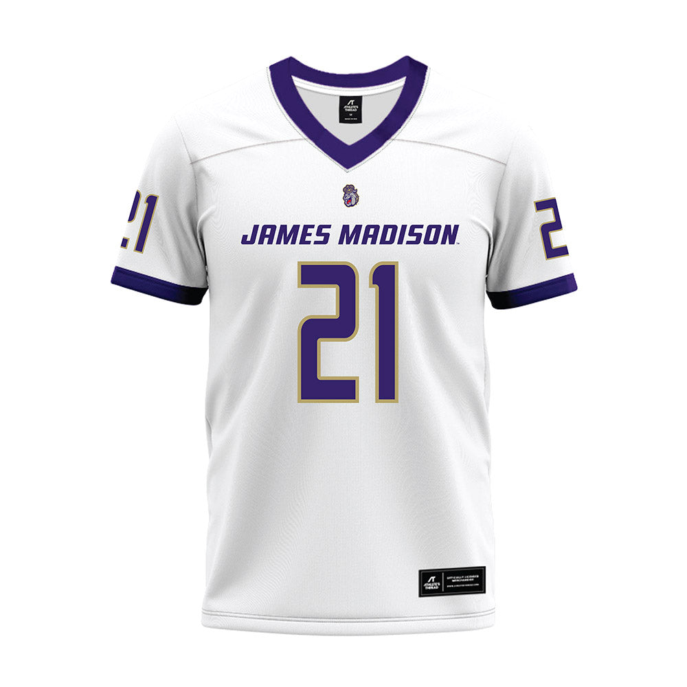 JMU - NCAA Football : Jamari Somerville - White Premium Football Jersey