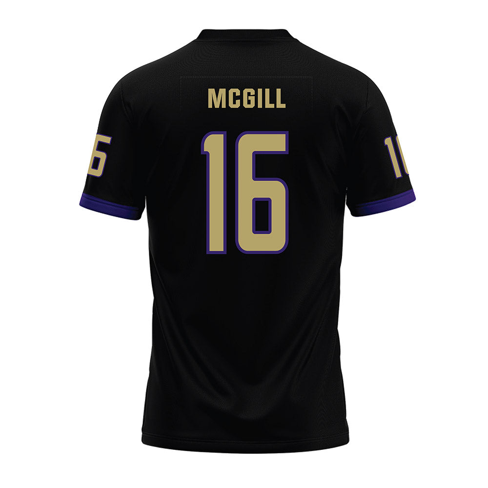 JMU - NCAA Football : TJ McGill - Black Premium Football Jersey-1