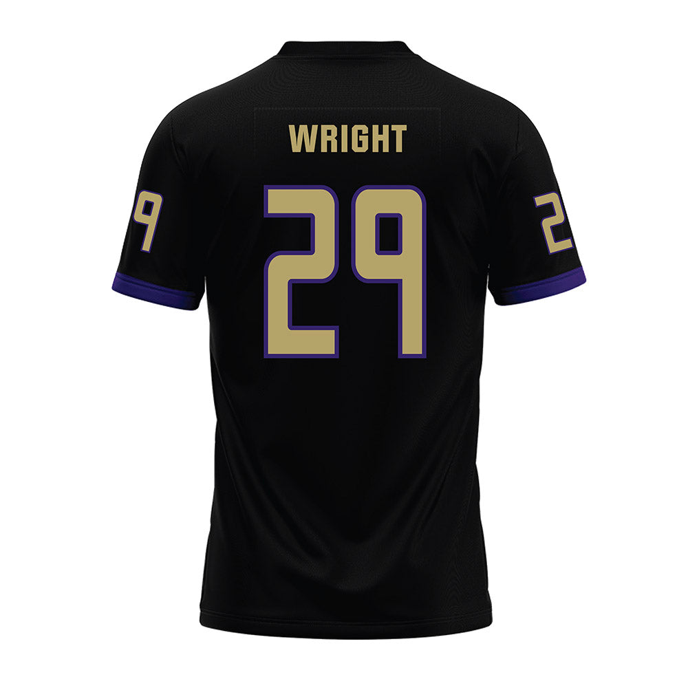 JMU - NCAA Football : KJ Wright - Black Premium Football Jersey-1