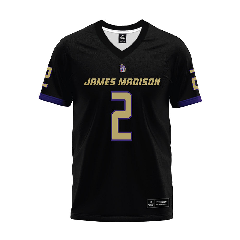 JMU - NCAA Football : Nakian Jackson - Black Premium Football Jersey-0