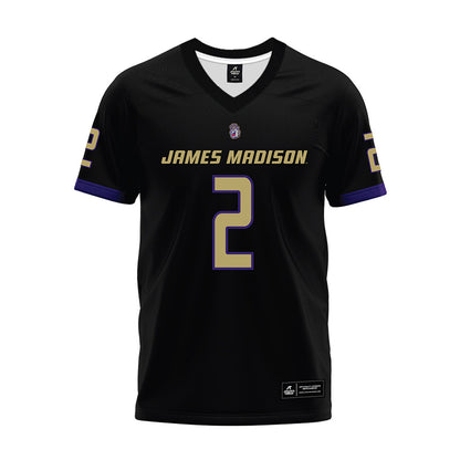 JMU - NCAA Football : Nakian Jackson - Black Premium Football Jersey-0