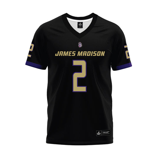 JMU - NCAA Football : Nakian Jackson - Black Premium Football Jersey-0
