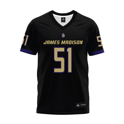 JMU - NCAA Football : Christopher Bispham - Black Premium Football Jersey-0