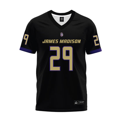 JMU - NCAA Football : KJ Wright - Black Premium Football Jersey-0