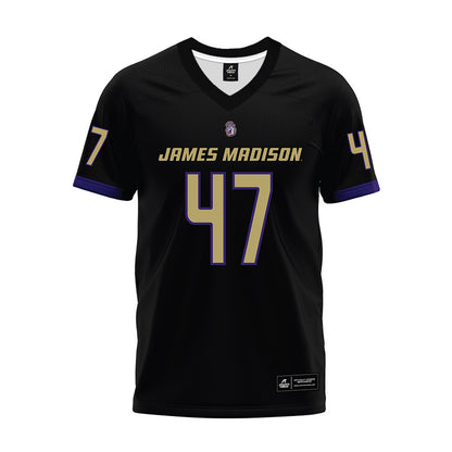 JMU - NCAA Football : Kevin Kabasele - Black Premium Football Jersey-0