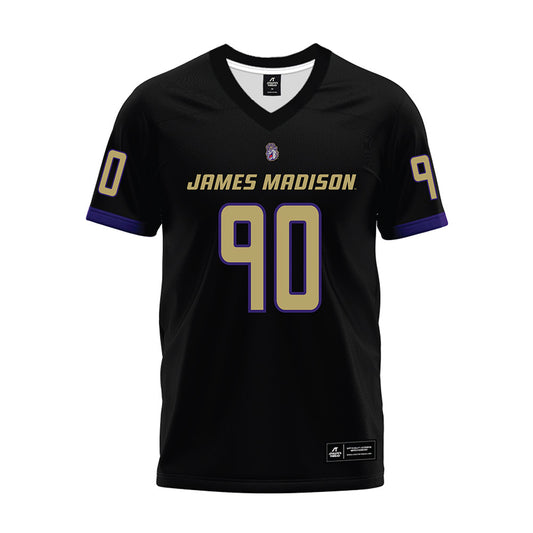 JMU - NCAA Football : Terry Lockett Jr. - Black Premium Football Jersey-0