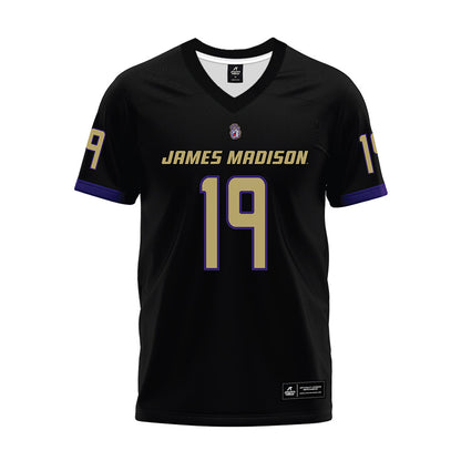 JMU - NCAA Football : Micah Matthews - Black Premium Football Jersey-0