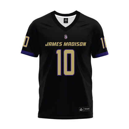 JMU - NCAA Football : Braeden Wisloski - Black Premium Football Jersey-0