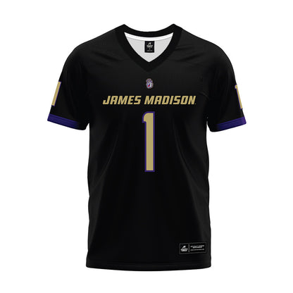 JMU - NCAA Football : Damier Minkah - Black Premium Football Jersey-0