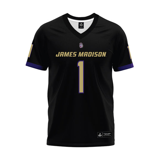 JMU - NCAA Football : Damier Minkah - Black Premium Football Jersey-0