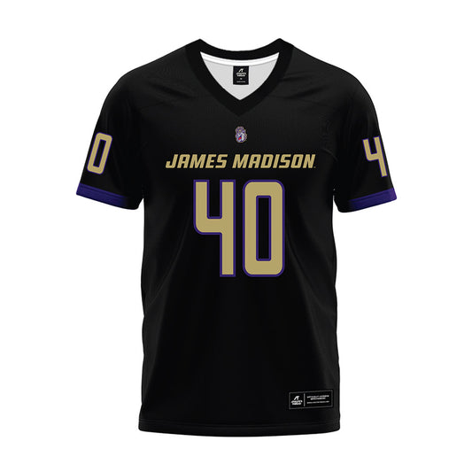 JMU - NCAA Football : Josiah Perry - Black Premium Football Jersey-0