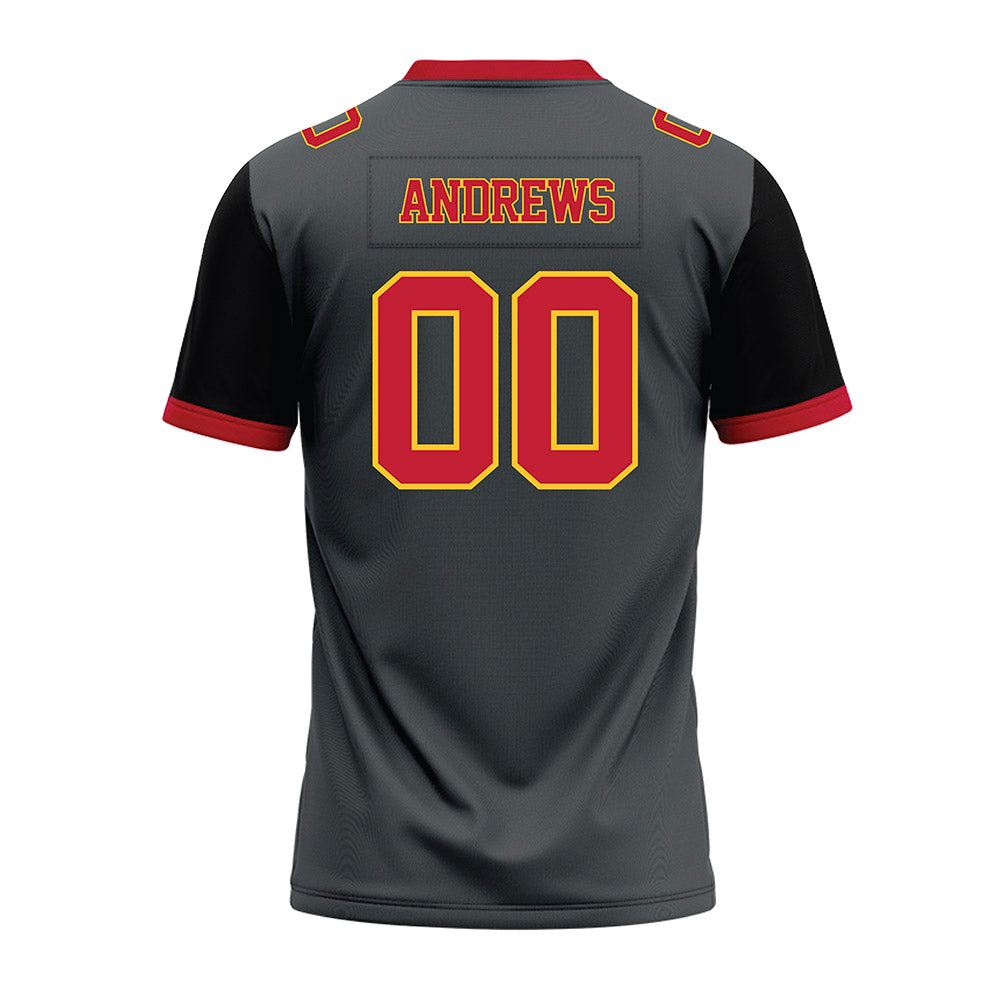 Ferris State - NCAA Football : Logan Andrews - Graphite Premium Football Jersey-1