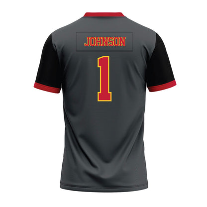 Ferris State - NCAA Football : Jalen Johnson - Graphite Premium Football Jersey-1