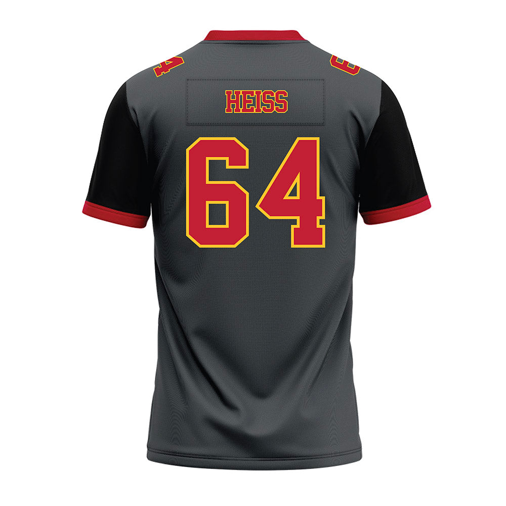 Ferris State - NCAA Football : Cam Heiss - Graphite Premium Football Jersey-1