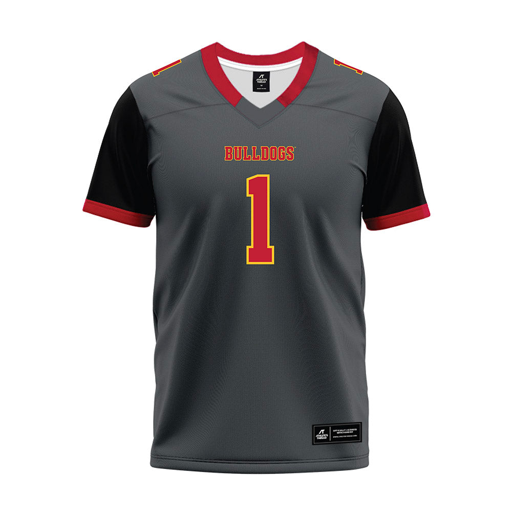 Ferris State - NCAA Football : Jalen Johnson - Graphite Premium Football Jersey-0