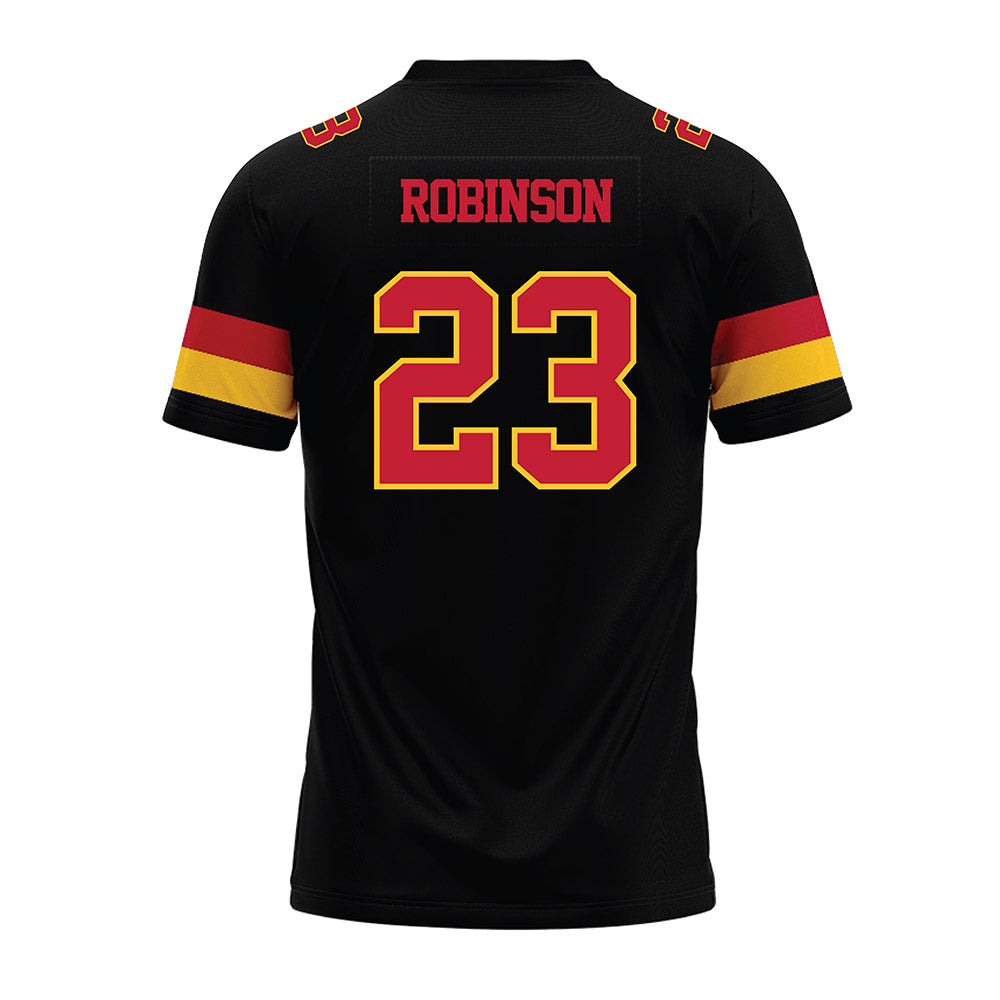 Ferris State - NCAA Football : James Robinson - Black Premium Football Jersey-1