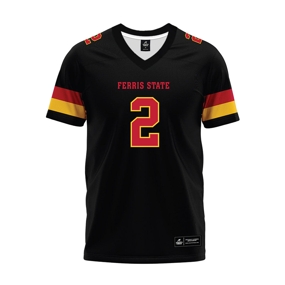 Ferris State - NCAA Football : Derek Lesko - Black Premium Football Jersey-0
