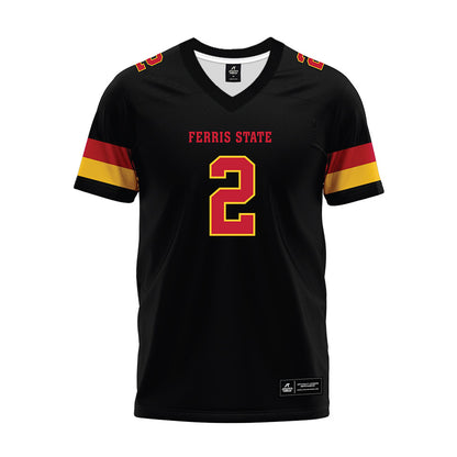 Ferris State - NCAA Football : Derek Lesko - Black Premium Football Jersey-0