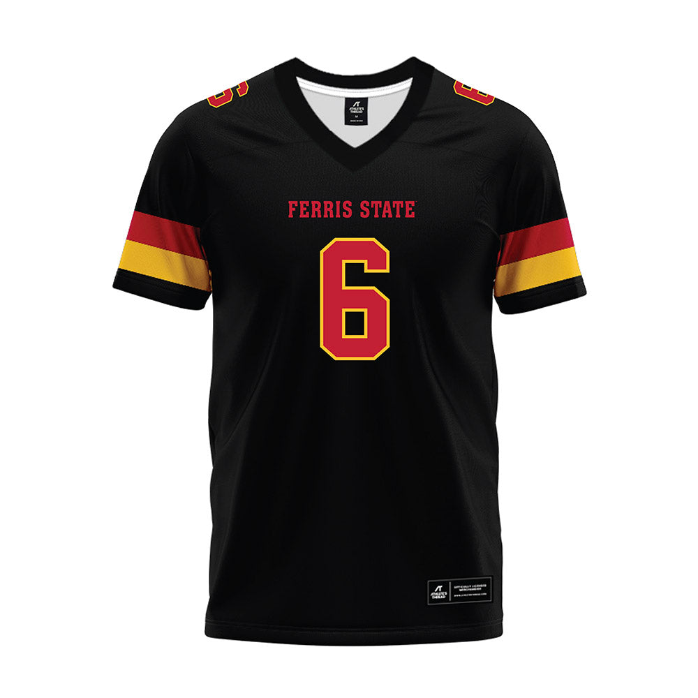 Ferris State - NCAA Football : Tarick Bower - Black Premium Football Jersey-0