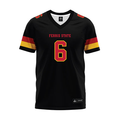 Ferris State - NCAA Football : Tarick Bower - Black Premium Football Jersey-0