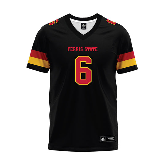 Ferris State - NCAA Football : Tarick Bower - Black Premium Football Jersey-0