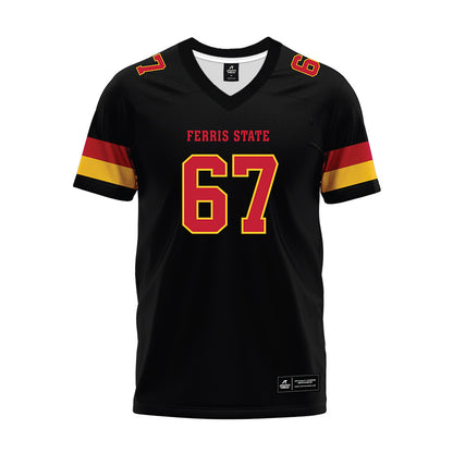 Ferris State - NCAA Football : Avery Pavlak - Black Premium Football Jersey-0