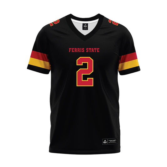 Ferris State - NCAA Football : Kelby Tyre - Black Premium Football Jersey-0