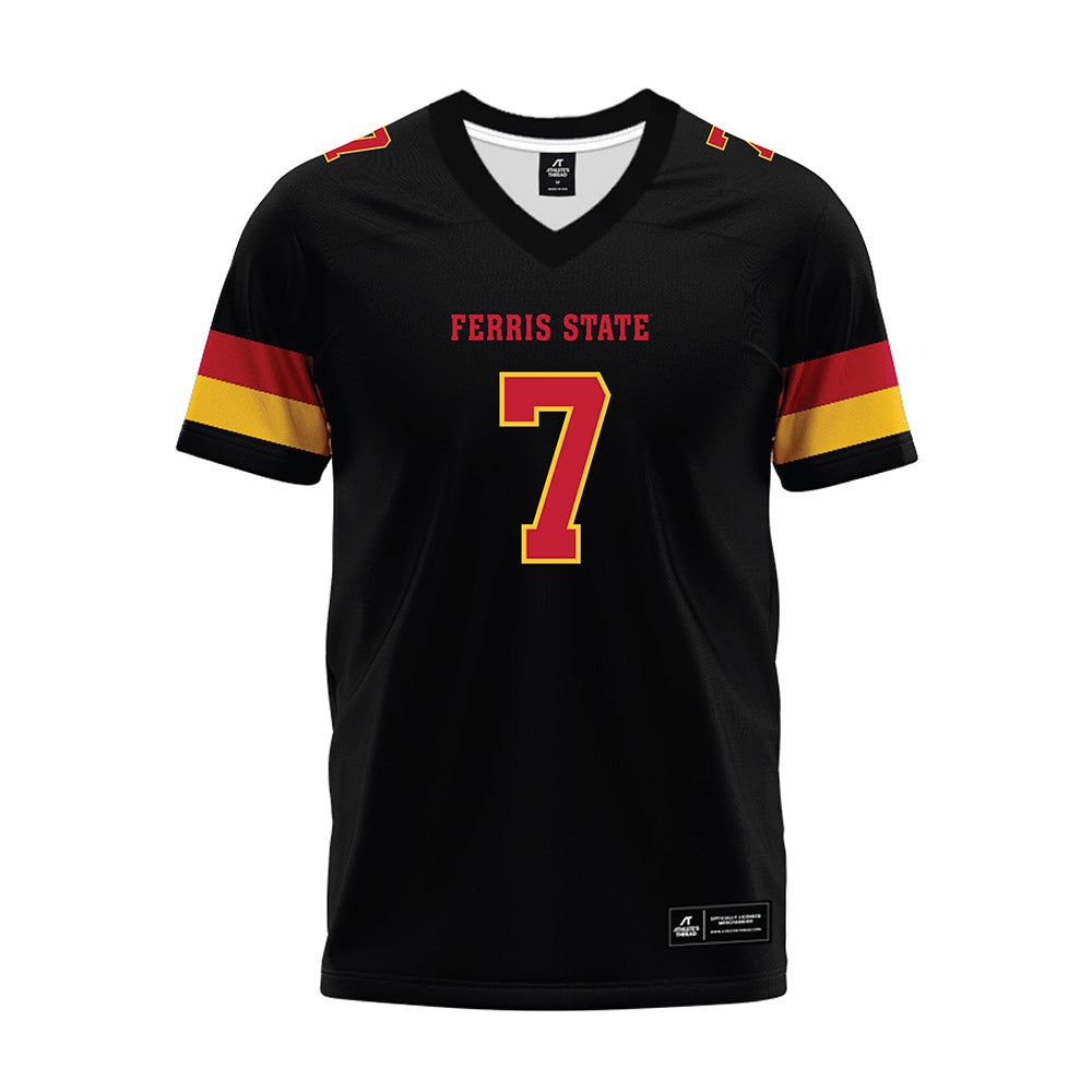 Ferris State - NCAA Football : Marcel Jones - Black Premium Football Jersey-0