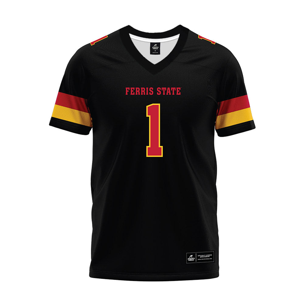 Ferris State - NCAA Football : Jalen Johnson - Black Premium Football Jersey-0