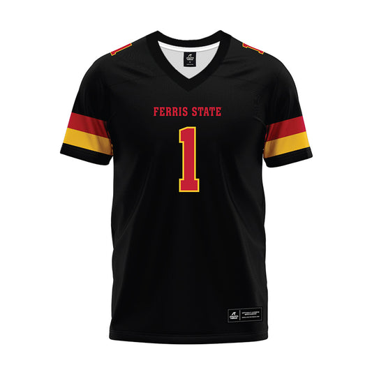 Ferris State - NCAA Football : Jalen Johnson - Black Premium Football Jersey-0