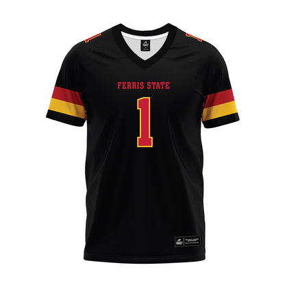 Ferris State - NCAA Football : Deion Small - Black Premium Football Jersey-0