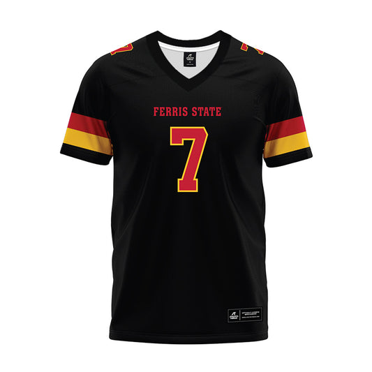 Ferris State - NCAA Football : Zay Byars - Black Premium Football Jersey-0