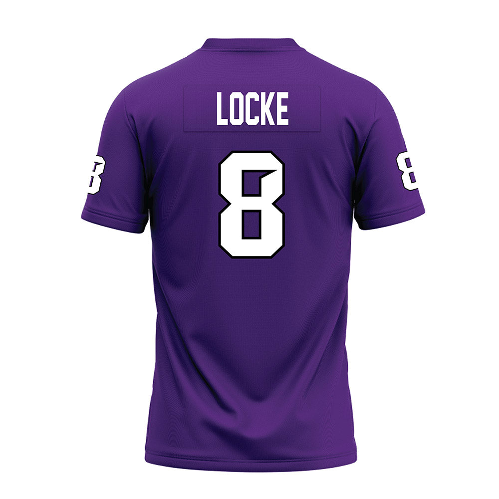 Tarleton State - NCAA Football : Braedyn Locke - Purple Premium Football Jersey-1